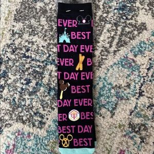Disney Parks WDW Icons Best Day Ever Socks Churros Pretzel Castle Pretzel NWT